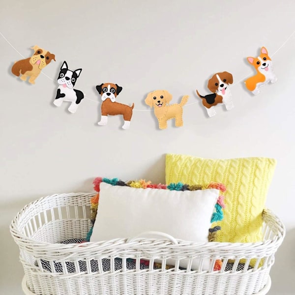 Pennun käsityökortteli Lapset DIY-käsityö- ja ompelusetti Koiran täytetty eläin Huopa Plushie Tytöille ja pojille Koulutuksellinen aloittelijoiden ompelusetti Ompelusetit
