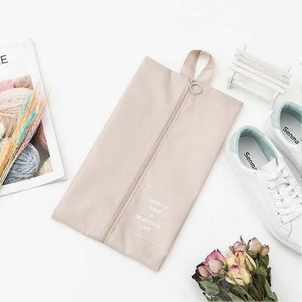 Rejsepakningskuber, Multifunktionel 8-delt/sæt Bagage Organiser Vandafvisende Kompressionskuffert Essentiel Taske, Beige