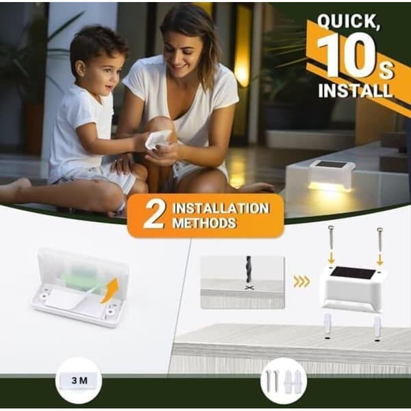 Parti med 20 solcellelamper - vanntette LED-lamper, egnet for gjerder, trapper, terrasser og balkonger.