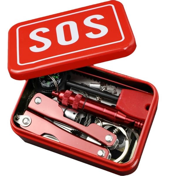 Udendørs overlevelsesværktøjssæt Nødsituation SOS Overlevelsesboks Vildmarksredningsudstyrssæt