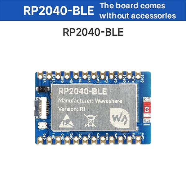 RP2040-BLE-mikrokontrolleri Bluetooth-kehityskortti Kaksitilainen Bluetooth 5.1 FPC 8PIN-portti Monitoiminen GPIO-nasta