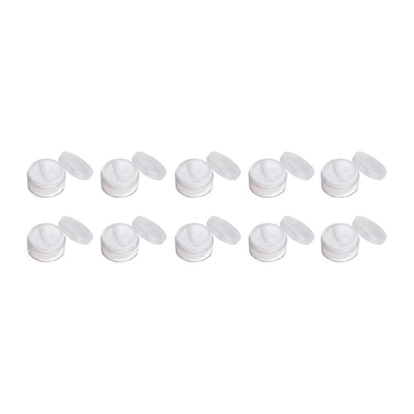 10 stk. Tomme pudderdåser i plastik, makeup-beholder, kosmetikbeholder