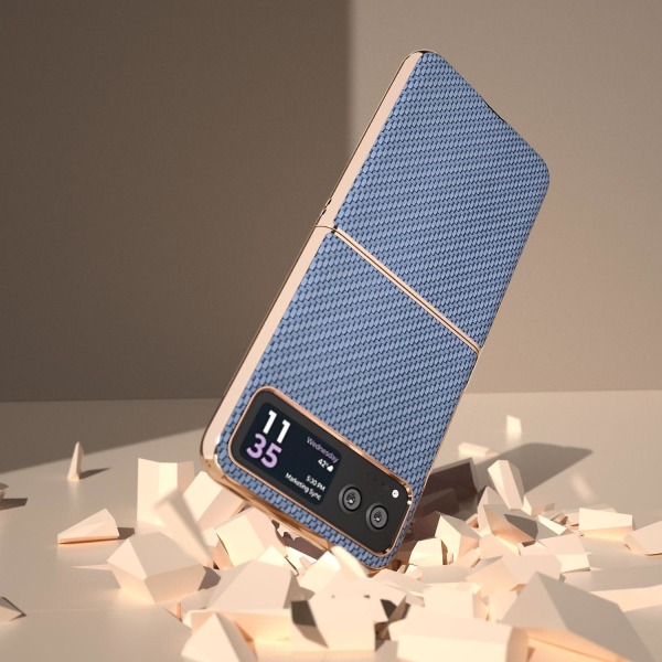 För Motorola Razr 40 5G Anti-drop Carbon Fiber Texture Phone case PU Läder+PC cover