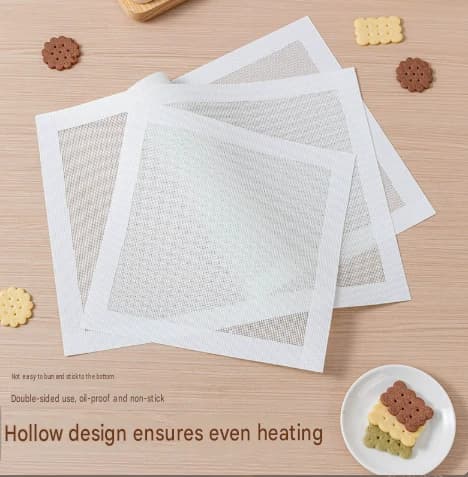 30*40CM Mesh Silikone Bageunderlag, Non-Stick Varmebestandig Ovnforing til Småkager, 2-pak