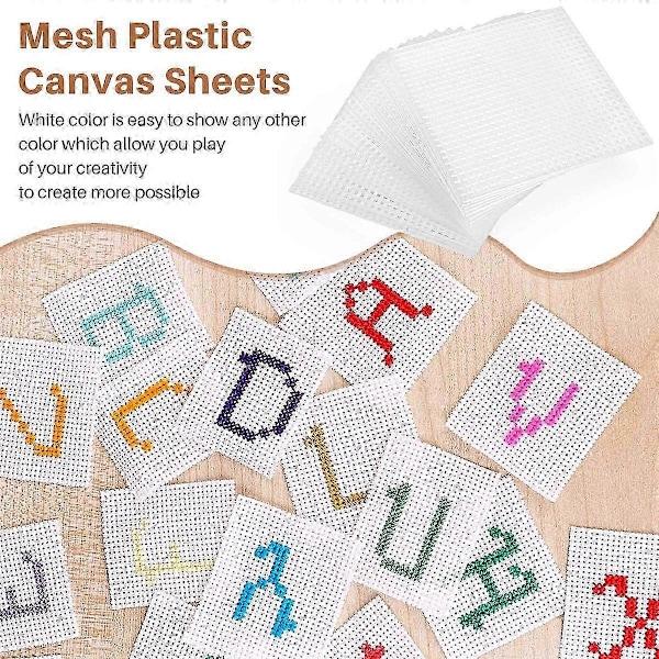 30 Stykker Plastik Mesh Canvas Ark til Broderi, Akryl Garn Håndværk, Strik og Hæklingsprojekter (10,6 X 10,6cm)