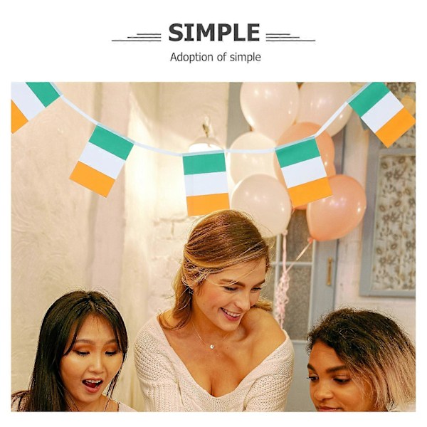 Irlandsk Flag Guirlande Vimpel Banner Irske Flag Bunting Banner Sankt Patricks Dag Dekoration