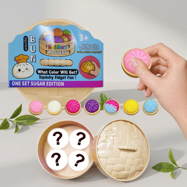 4 stk. Steamer Dumpling Squishy Sæt Søde Simulations Stressaflastende Blind Box Legetøj