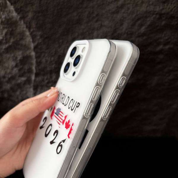 2026 VM Fodboldmønster Sort Telefoncover til iPhone16plus