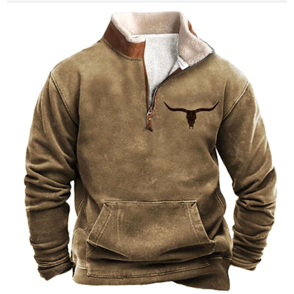 Hjortemønster design mænds sweatshirt, varm afslappet mode mænds pullover hættetrøje, velegnet til forår efterår vinter XXL