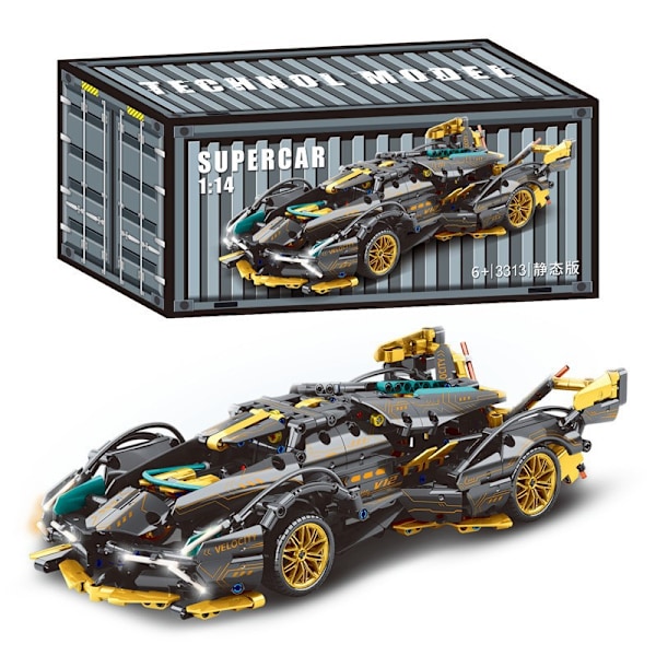 V12 racerbil modell byggesett byggeklosser Black Warrior leketøy gave ornamenter