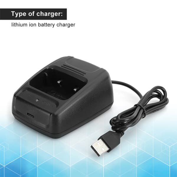 2 stk. interphone walkie talkie for baofeng bf666s/bf777s/bf888s usb-lader batterilader med ladeindikator