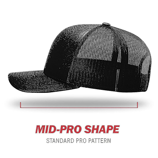 Unisex Trucker Justerbar Snapback Basebollkeps, Mesh Utomhus Lättbräda, Solid Färg, Svart, 1-pack