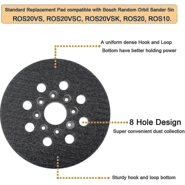 125 mm slipeplate kompatibel med Bos-ch Pex 220 A Gex 125-1 Ae Pex 220 Ae Skil 7402/7490 2 stykker