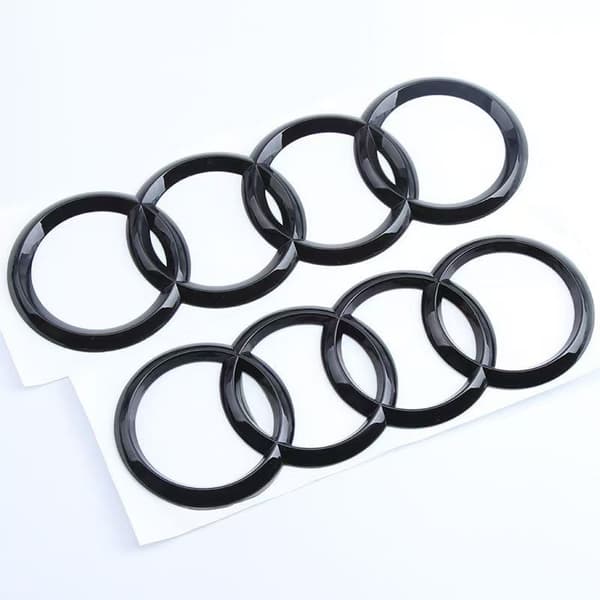 1 stk. RS3 Frontgrill-emblem, Fire Ringe Logo Badge Modifikation Passer til Audi A4L A5 A6 Q3 Q5 273mm