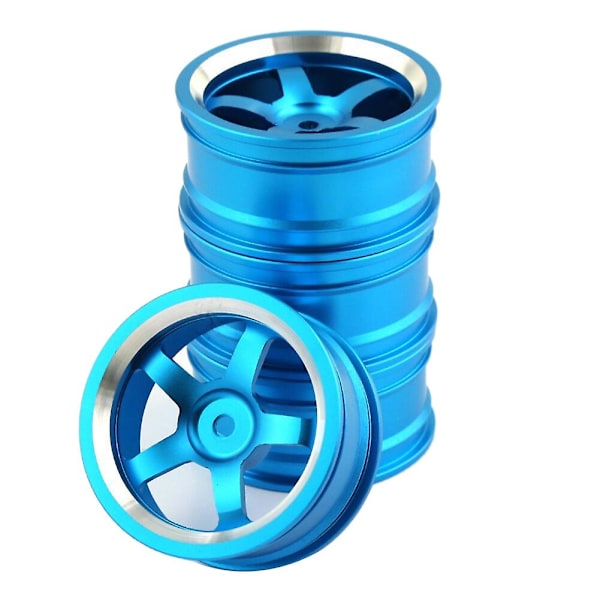 4 stk. 1/10 Rc On-road Bil 52mm Metal Fælghjul Nav Til Sakura, lyseblå