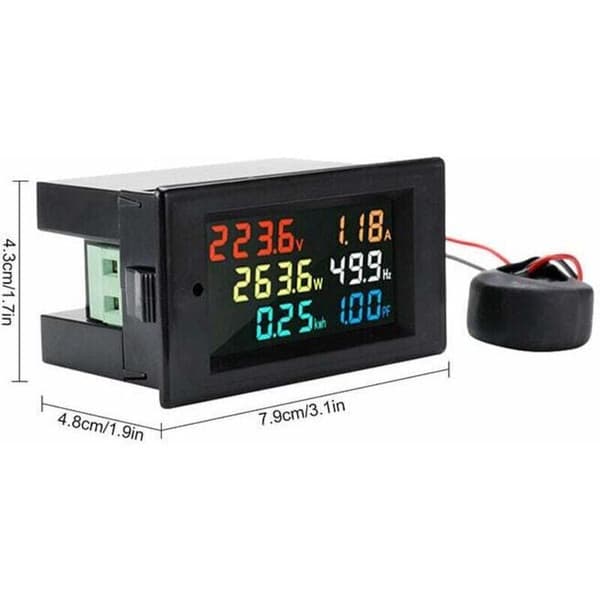 D69-2058 AC Digital Display Spenning Strøm Effekt Frekvensfaktor Multifunksjonelt Elektrisitetsmålerinstrument