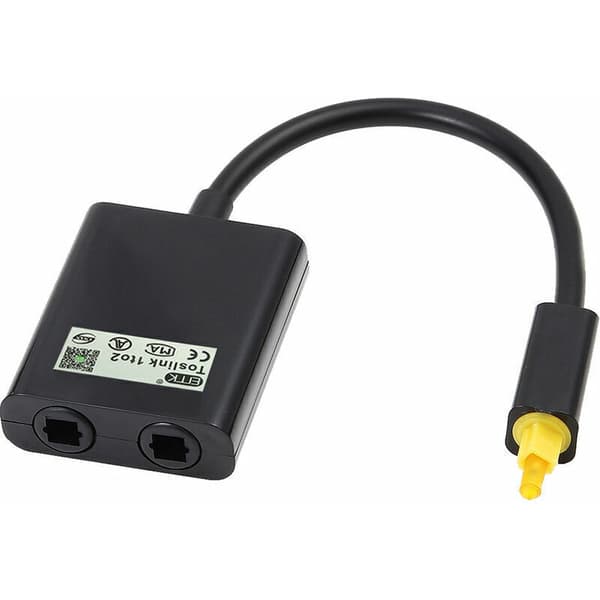 2 til 2 Digital Optisk Kabel Splitter Audio Adapter Fiber Optisk Audio Adapter Fiber Optisk Fordeler Adapter Sort. Sort