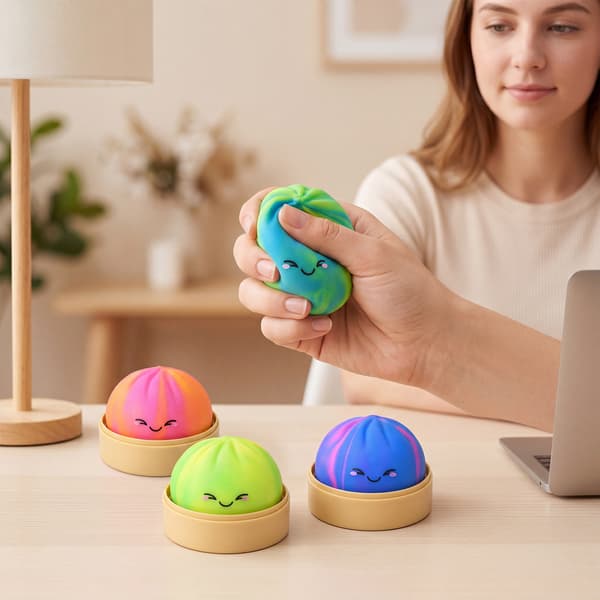 Sød simuleret bolle Squishy Legetøj, Farverigt Blødt Stressaflastende Legetøj D