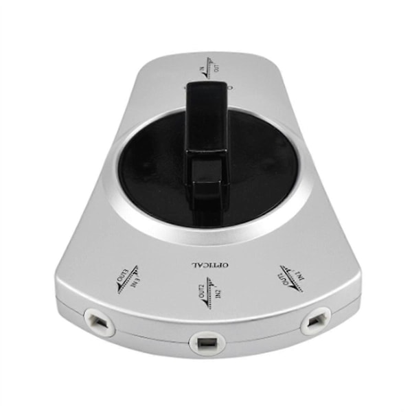 1 til 3 Digital Audio Optisk Fiberkabel Toslink 3-veis Velgerbryter Splitter Adapter for DVD CD