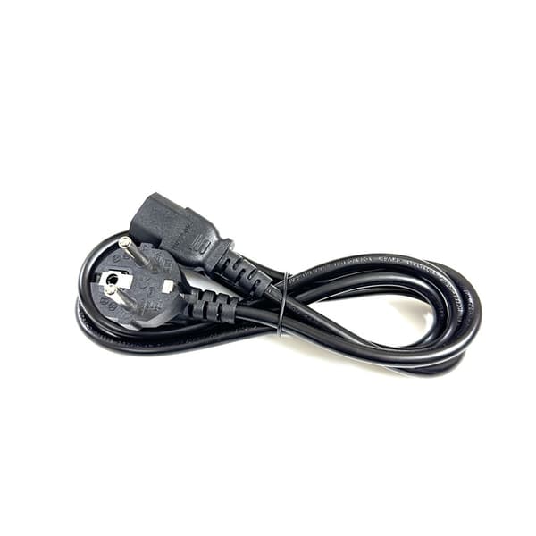 1,8M IEC C13 AC strømkabel, EU 3-pinners plugg, for datamaskin, skjerm, skriver, 2-pakning