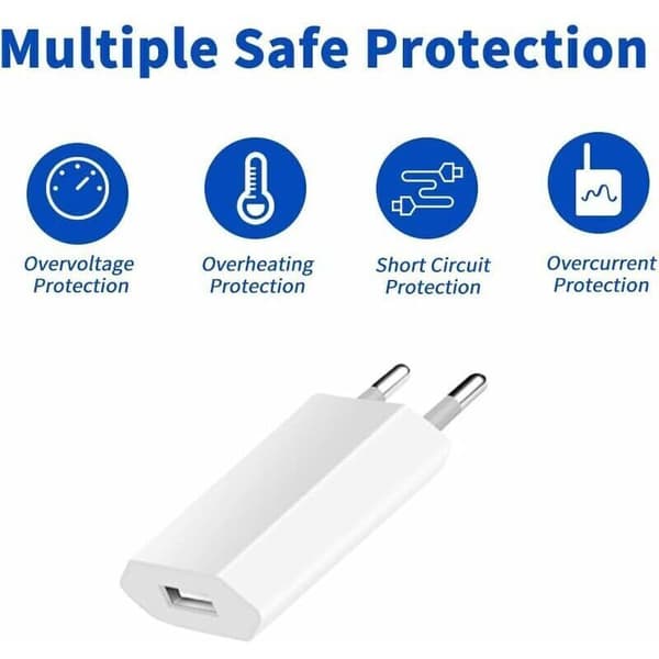 2-pak opladere til iPhone. Universal USB hurtigopladerstik/AC-adapter til USB-vægoplader kompatibel med iPhone (sort)