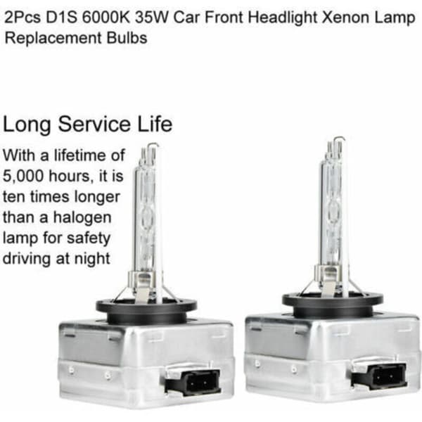 2 stk D1S 6000K 35W bilfrontlykt xenonpærer