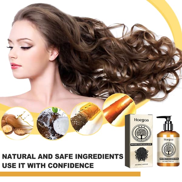 Fugtgivende Elastin Creme til Krøllet Hår, Naturlig Styling og Pleje til Krøllet Hår