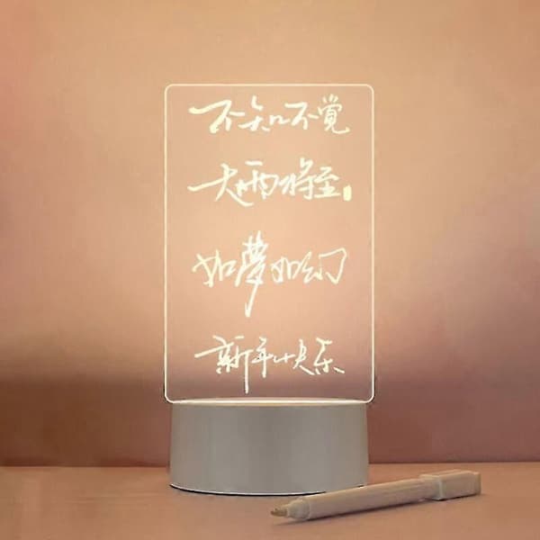 Kreativ LED-notesblok, USB-natlampe med integreret stylus, DIY-natlampe