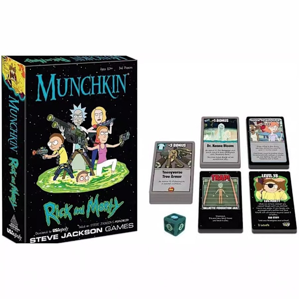 Täydellinen englantilainen klassinen anime Rick And Morty -kuvioinen korttipeli