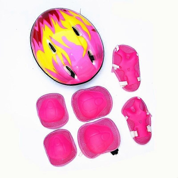 Skateboard Protective Gear, Kids Roller Skate Protective Gear, 7pcs/set Kids Protective Gear with Adjustable Helmet Knee Pads Elbow Pads Wrist Guards