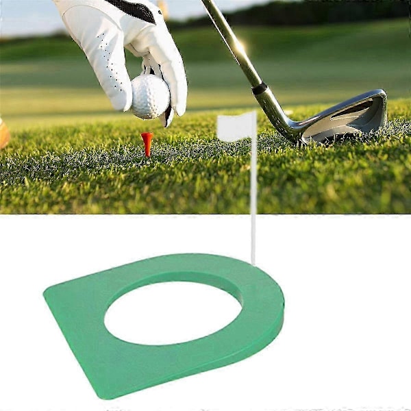 2 stk. Golf Putting Cup og Flag Golf Putting Hole Øvelseshjælpemidler med Flag til Golf Putting Træningsmåtte