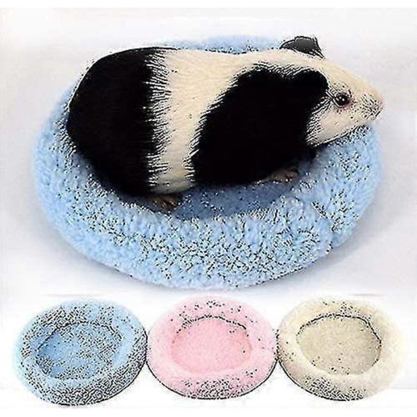 Pehmeä ja mukava pyöreä lämmin fleece-hamsterin sänky nukkumismatto (vaaleanpunainen, 1 kpl)