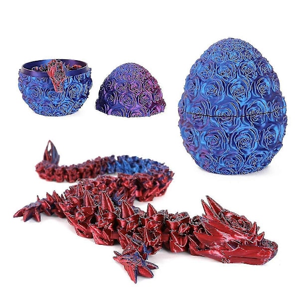 3D-printet drageegg Drageegg leketøy Fullt ledd Drage Krystalldrage leketøy Hjemmekontor Dekor