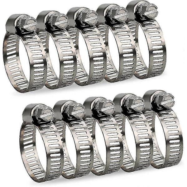 Slangeklemmer Justerbare 16-25mm Rækkevidde 304 Rustfrit Stål Ormgear Slangeklemmer