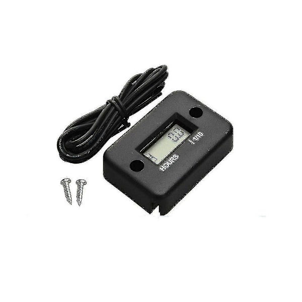 Vandafvisende LCD-display Digital Timer Inductiv Timer til Motorcykel ATV Snemobile Motor, Sort