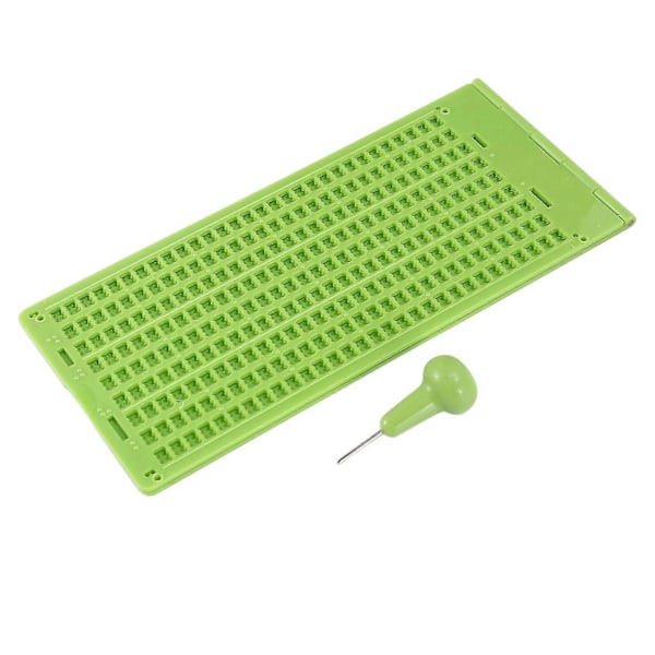 9 Linjer 30 Ruter Braille Skrive- og Stilussett i Plast for Blinde