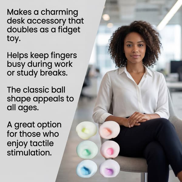 Silikonball-fidgetleker, taktil stresslindring (blå, rosa, gul)