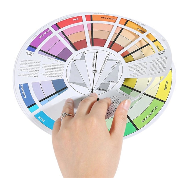 Professional Mix Guide Round Tattoo Nail Pigment Color Wheel Paper Card Supplies