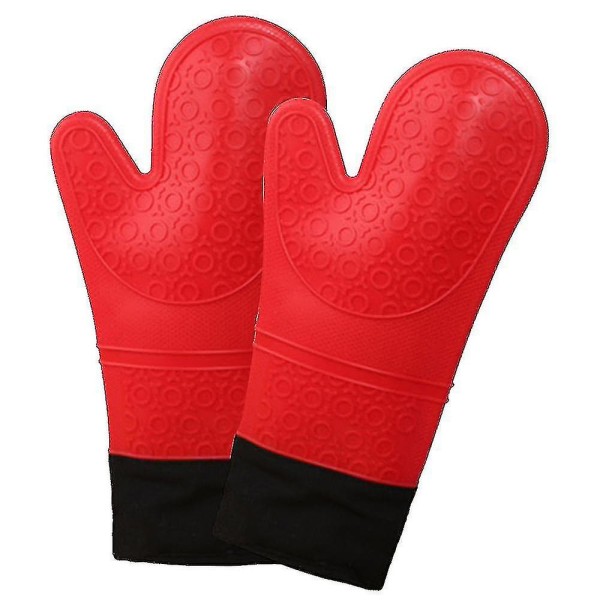 Heat Resistant Silicone Oven Gloves (red,1 Pair)