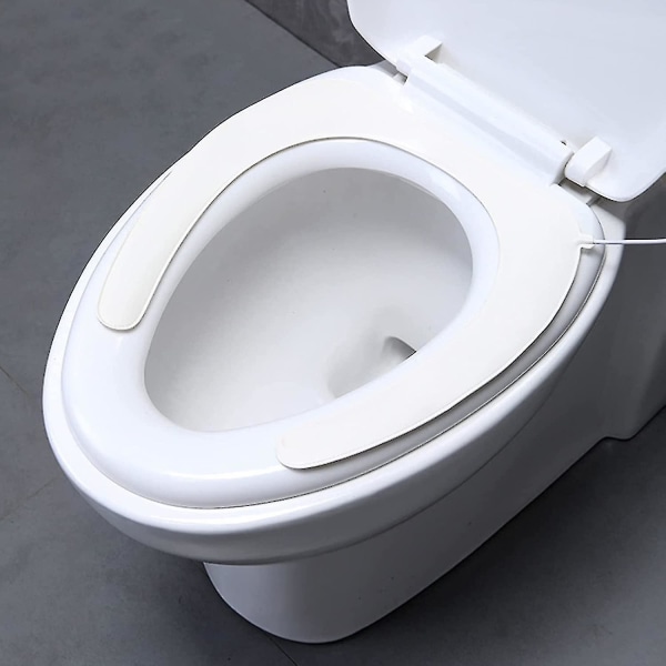 Numb toalettsitsvärmare, uppvärmd toalettsits långsträckt, mjuk och varm tjock vadderade toalettsitsöverdrag,