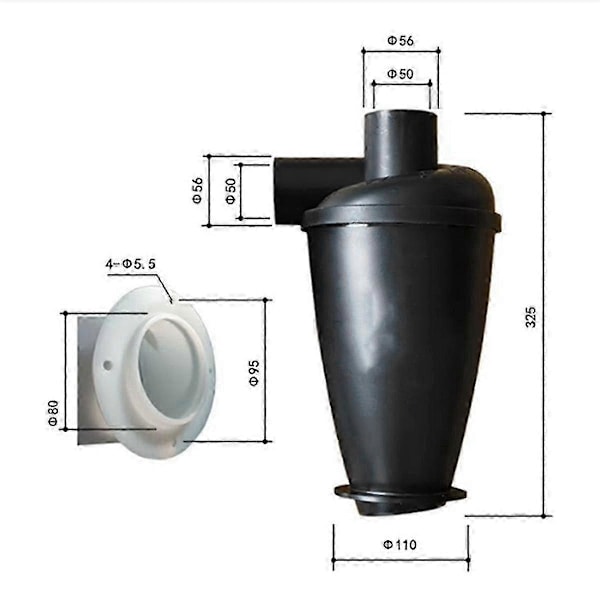 Støvsuger uden pose med cyklon SN50T4 50 mm indvendig diameter Tilbehør Industrielt separatoropsamler