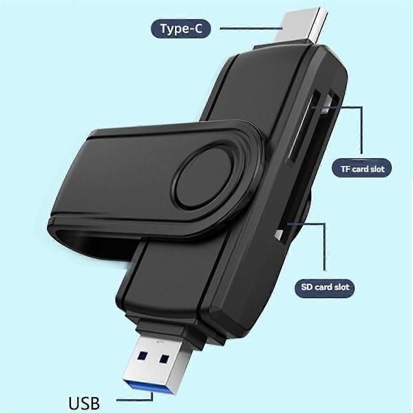 Typ C SD TF-kortläsare Höghastighets USB 3.0 SD TF Smart Minneskortläsare Adapter för PC Mobil Ph