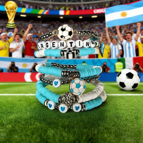Argentina VM 2026 Stapelbart Pärlarmbandsset