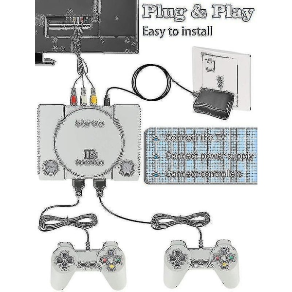Sisäänrakennettu pelikonsoli 600 peliin Klassinen videopelikonsoli Plug And Play -konsoli