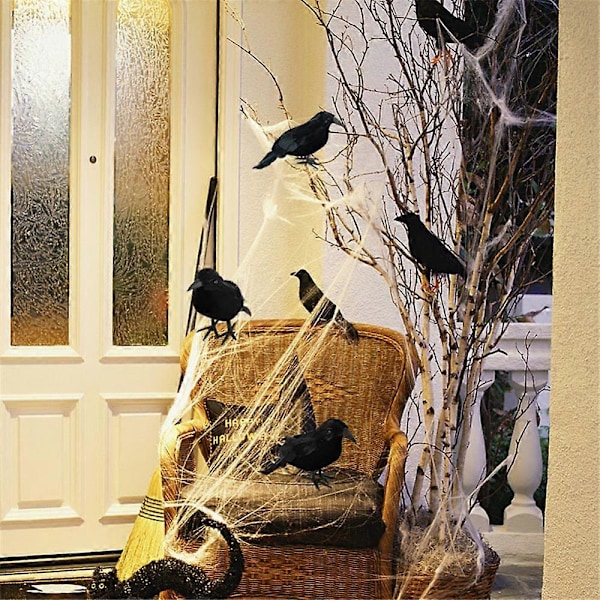 Halloween Musta Varis Koriste Simulaatio Väärennetty Lintu Eläin Pelottavat Lelut Malli Halloween Juhliin Kodin Koristeluun Kauhurekvisiitta