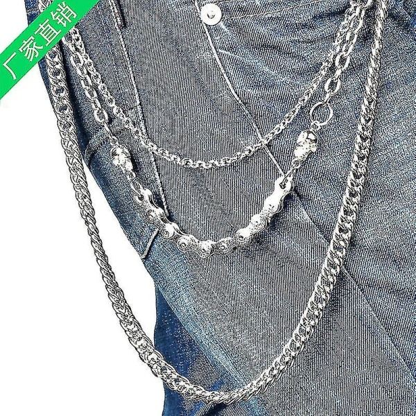 Jeans Kedjor Plånbok Kedja Byxor Kedja Fick Kedja Skull Kedjor Hip Hop Rock Chain Punk Gothic Bälte Chain Biker Byxkedja