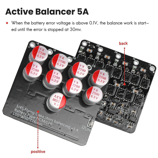 5a Balancer 4s Lifepo4 Li-ion Ver Battery Active Equalizer Balancer Energy Transfer Board Balance