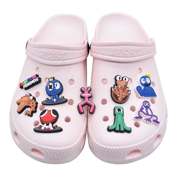 15 stk Rainbow Friend Shoe Charms For Croc Clog Sko Dekorasjon Barn Voksne Sandaler Tilbehør Festgaver