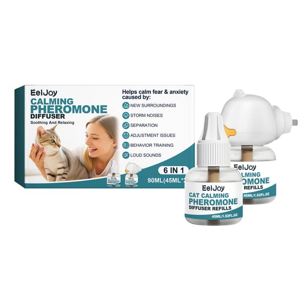 Katt Beroligende Feromon Diffuser, Plug-in Beroligende Hjelpemiddel for Kattens Angst og Stresslindring