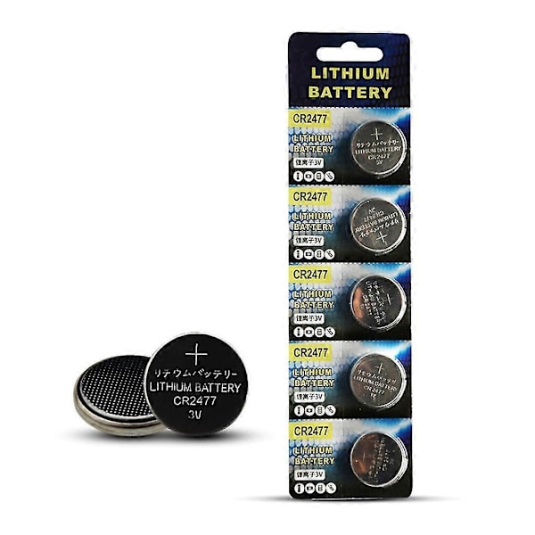 Pakke med 5 stk. Højkapacitets Cr2477 Lithium Batteri 1000mah Knapcelle Langtidsholdbar Strømforsyning til Ur Fjernbetjening